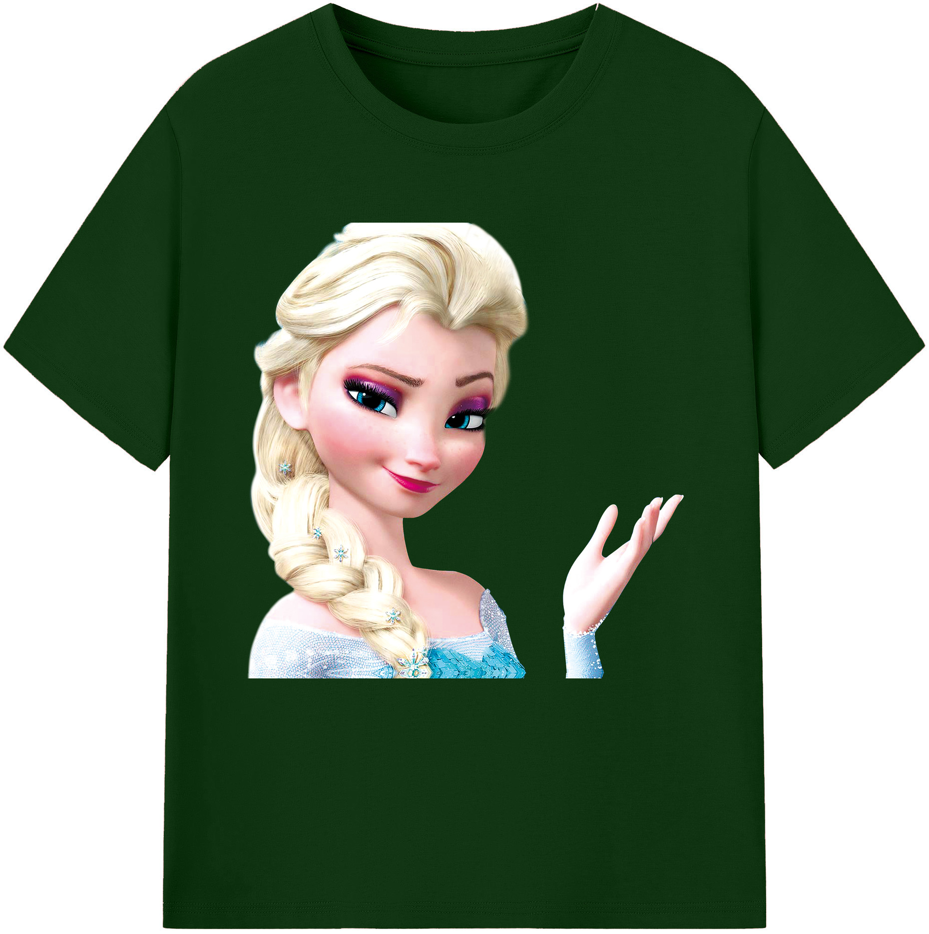 （画像用） アナと雪の女王 アンナ エルサ Frozen Anna Elsa 綿100％半袖Tシャツ（フロントプリント）